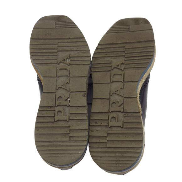 Prada Black Leather Wingtip Platform Shoes Size 38.5 Authenticated - Picture 2 of 6